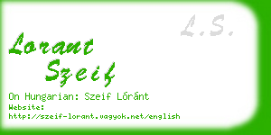 lorant szeif business card